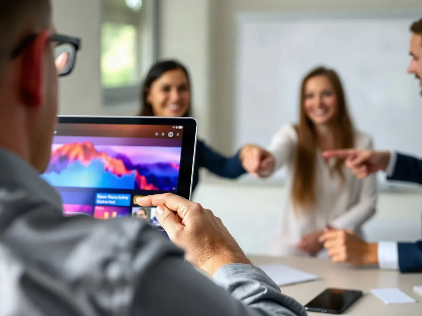 Tablet propped at an angle