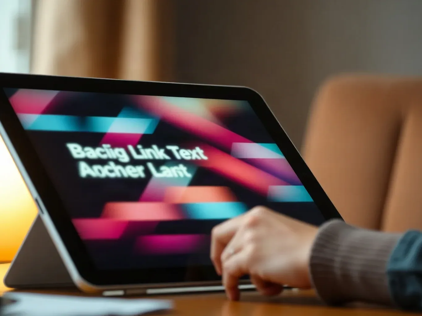 Tablet propped at an angle